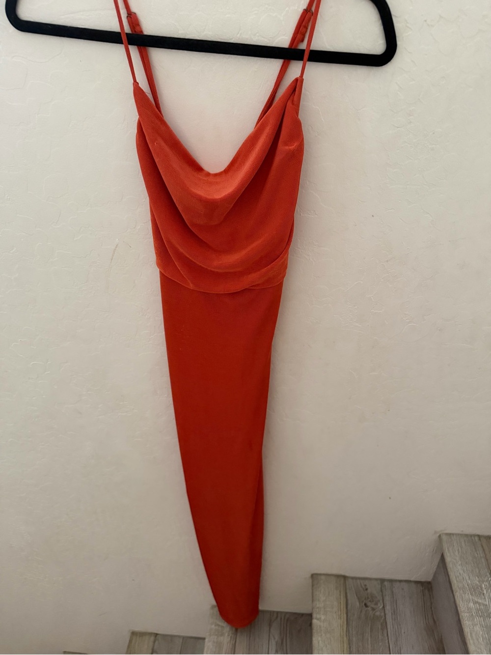 Forever 21 Orange Cowl Neck Slip Mini Dress